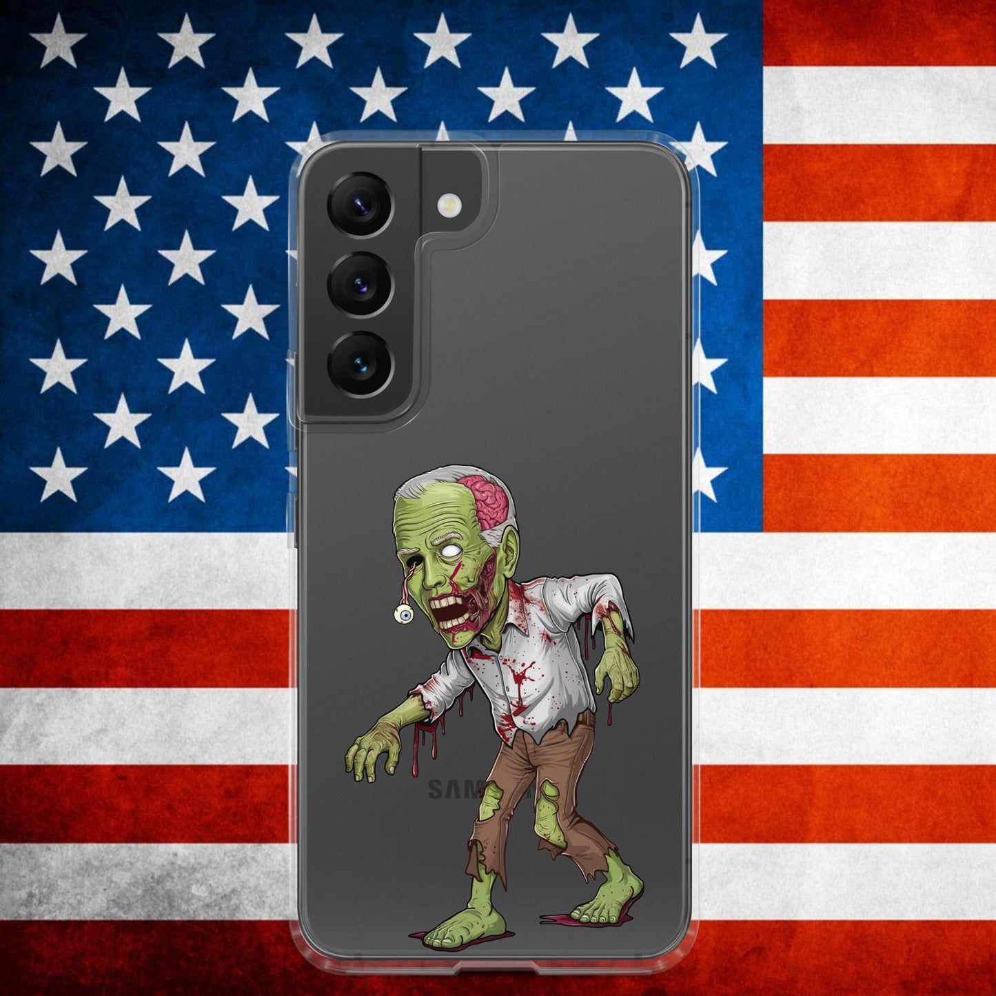 Old Joe Biden Zombie Walking Dead Funny Politics Clear Case for Samsung Samsung Galaxy S22 Mobile Phone Cases Joe Biden Politics TV Shows Walking Dead Zombie Next Cult Brand