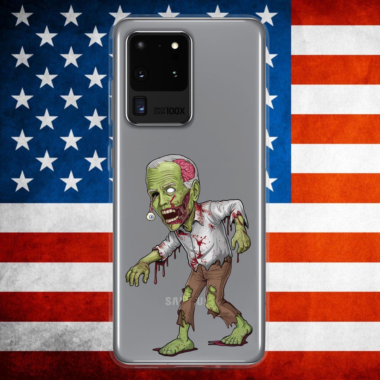 Old Joe Biden Zombie Walking Dead Funny Politics Clear Case for Samsung Samsung Galaxy S20 Ultra Mobile Phone Cases Joe Biden Politics TV Shows Walking Dead Zombie Next Cult Brand