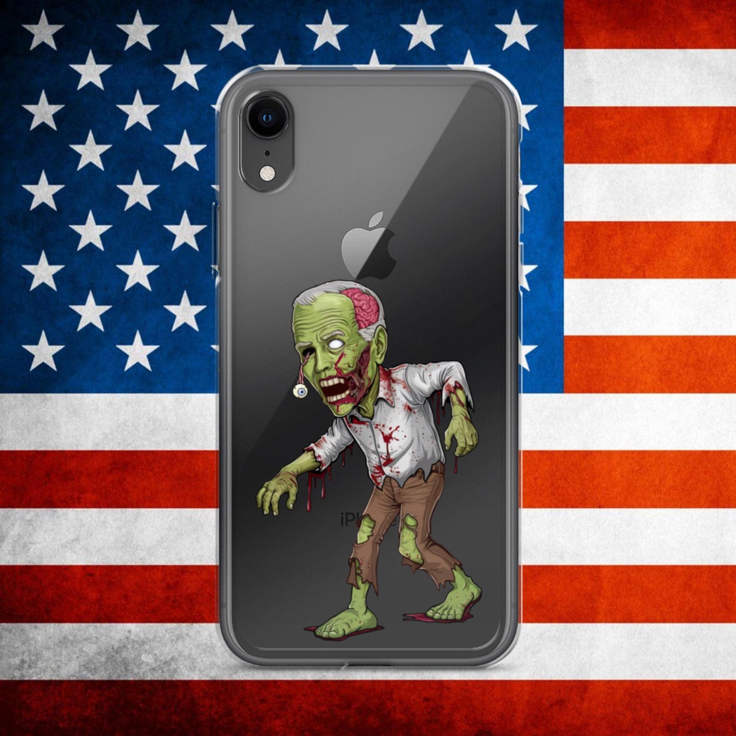 Old Joe Biden Zombie Walking Dead Funny Politics Clear Case for iPhone iPhone XR Mobile Phone Cases Joe Biden Politics TV Shows Walking Dead Zombie Next Cult Brand