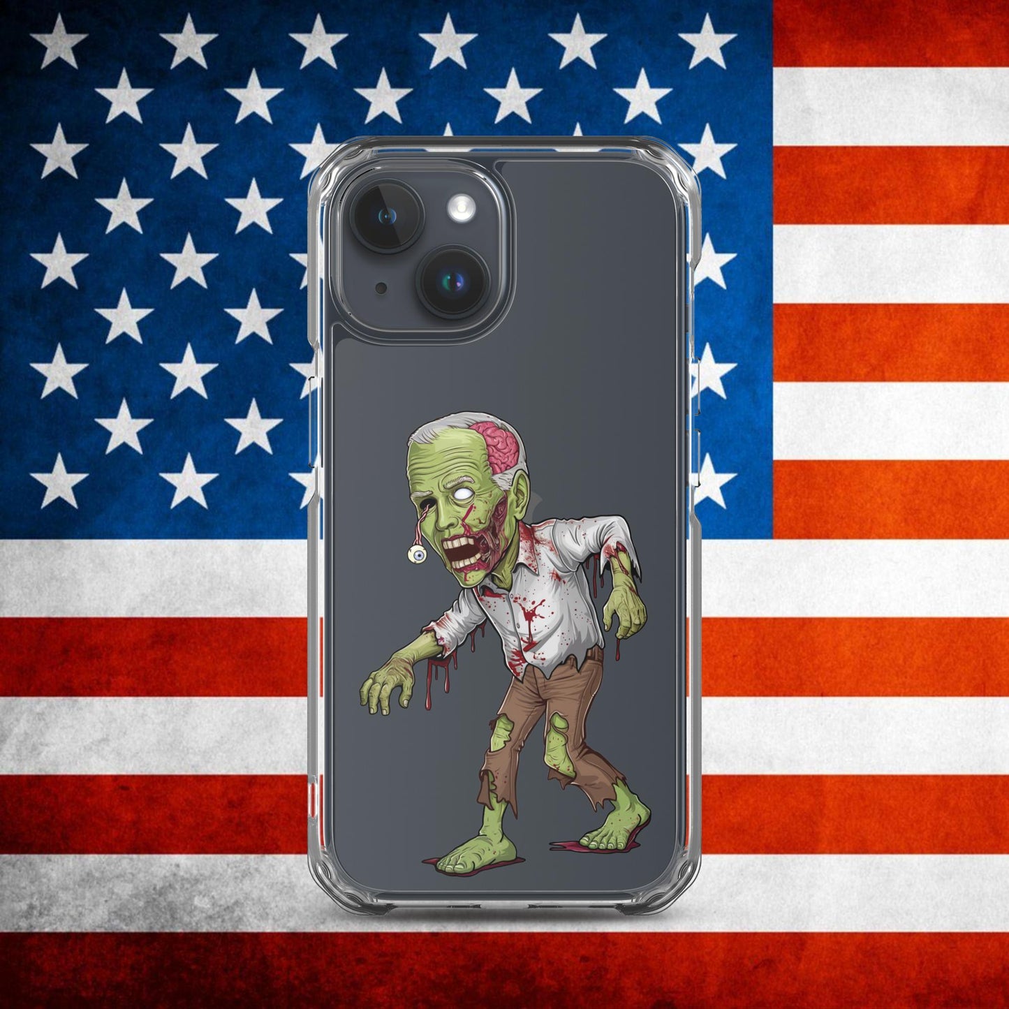 Old Joe Biden Zombie Walking Dead Funny Politics Clear Case for iPhone iPhone 15 Mobile Phone Cases Joe Biden Politics TV Shows Walking Dead Zombie Next Cult Brand