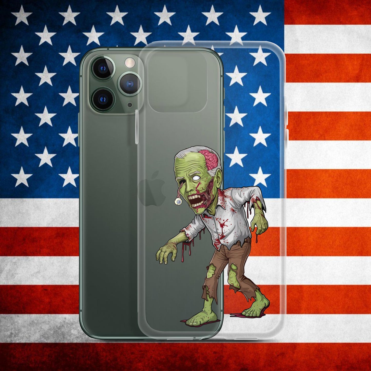 Old Joe Biden Zombie Walking Dead Funny Politics Clear Case for iPhone iPhone 11 Pro Mobile Phone Cases Joe Biden Politics TV Shows Walking Dead Zombie Next Cult Brand