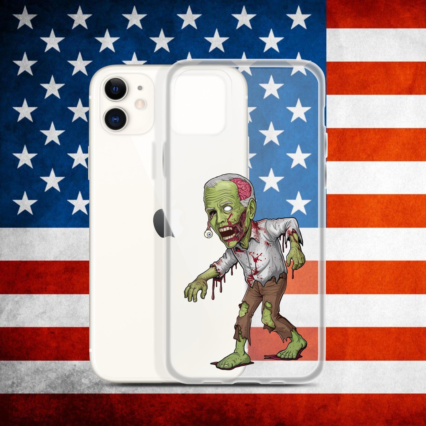 Old Joe Biden Zombie Walking Dead Funny Politics Clear Case for iPhone iPhone 11 Mobile Phone Cases Joe Biden Politics TV Shows Walking Dead Zombie Next Cult Brand