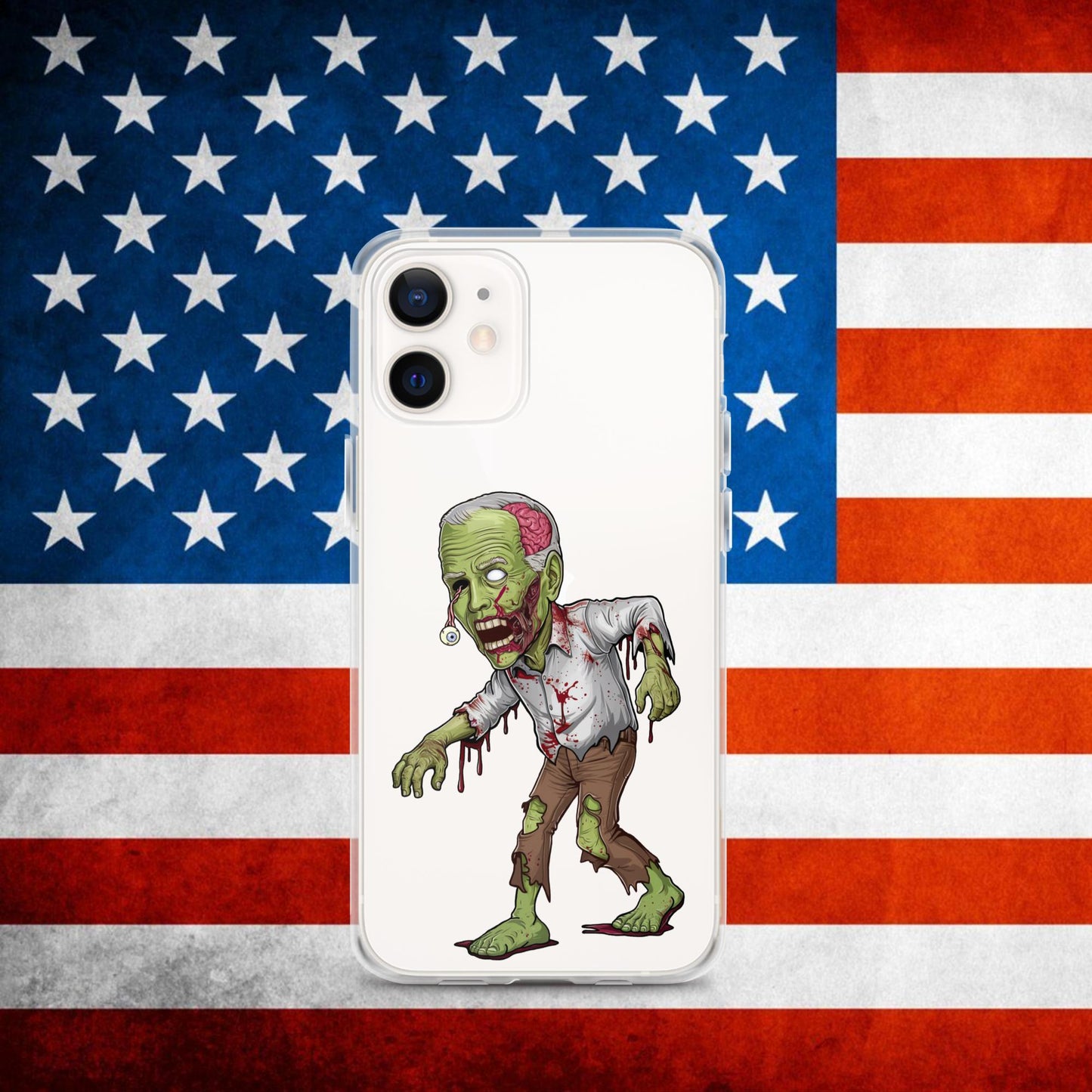 Old Joe Biden Zombie Walking Dead Funny Politics Clear Case for iPhone iPhone 12 mini Mobile Phone Cases Joe Biden Politics TV Shows Walking Dead Zombie Next Cult Brand