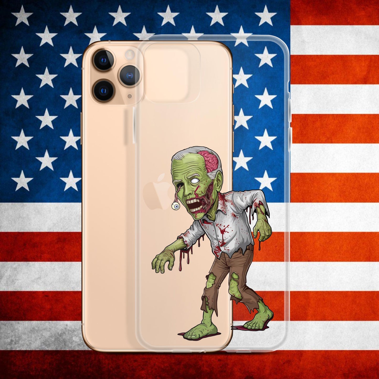 Old Joe Biden Zombie Walking Dead Funny Politics Clear Case for iPhone iPhone 11 Pro Max Mobile Phone Cases Joe Biden Politics TV Shows Walking Dead Zombie Next Cult Brand