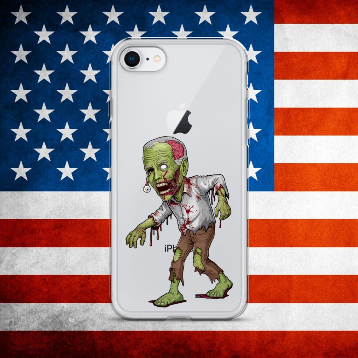 Old Joe Biden Zombie Walking Dead Funny Politics Clear Case for iPhone iPhone 7 8 Mobile Phone Cases Joe Biden Politics TV Shows Walking Dead Zombie Next Cult Brand