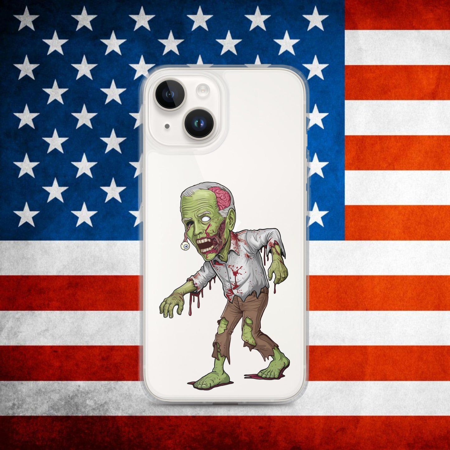 Old Joe Biden Zombie Walking Dead Funny Politics Clear Case for iPhone iPhone 14 Mobile Phone Cases Joe Biden Politics TV Shows Walking Dead Zombie Next Cult Brand