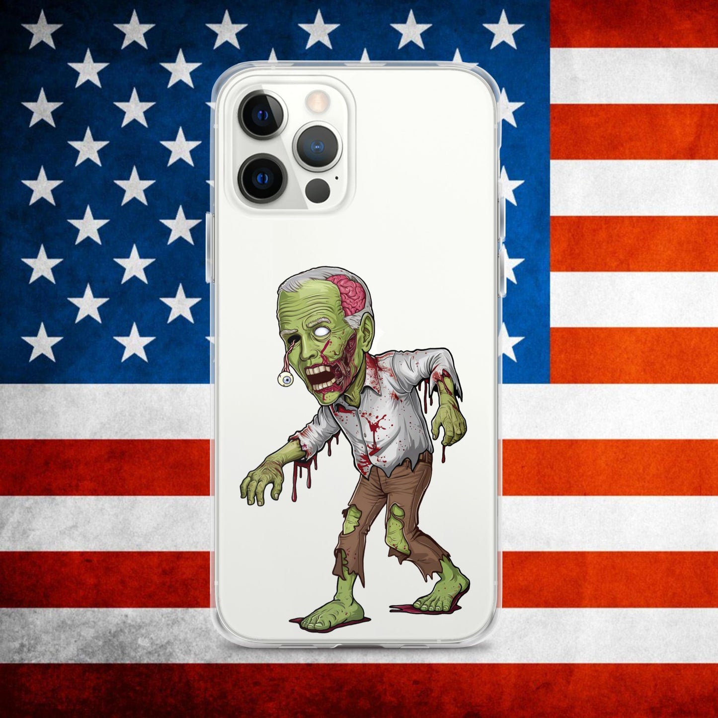 Old Joe Biden Zombie Walking Dead Funny Politics Clear Case for iPhone iPhone 12 Pro Max Mobile Phone Cases Joe Biden Politics TV Shows Walking Dead Zombie Next Cult Brand