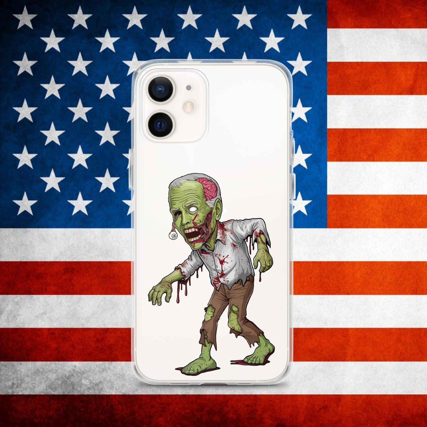 Old Joe Biden Zombie Walking Dead Funny Politics Clear Case for iPhone iPhone 12 Mobile Phone Cases Joe Biden Politics TV Shows Walking Dead Zombie Next Cult Brand