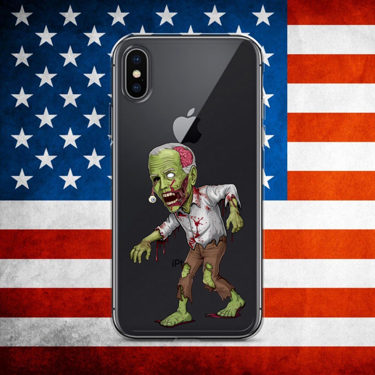 Old Joe Biden Zombie Walking Dead Funny Politics Clear Case for iPhone iPhone X XS Mobile Phone Cases Joe Biden Politics TV Shows Walking Dead Zombie Next Cult Brand