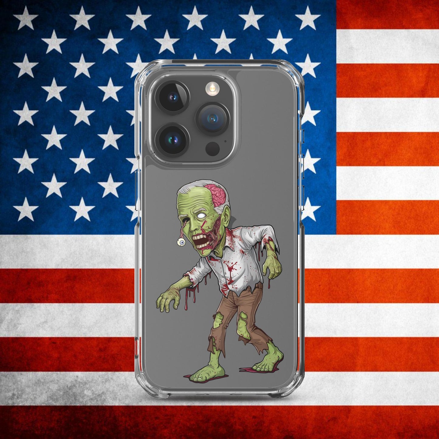 Old Joe Biden Zombie Walking Dead Funny Politics Clear Case for iPhone iPhone 15 Pro Mobile Phone Cases Joe Biden Politics TV Shows Walking Dead Zombie Next Cult Brand