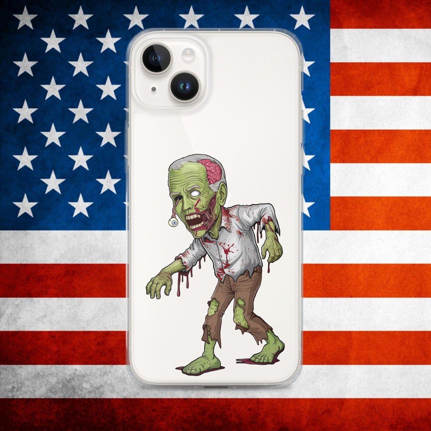Old Joe Biden Zombie Walking Dead Funny Politics Clear Case for iPhone iPhone 14 Plus Mobile Phone Cases Joe Biden Politics TV Shows Walking Dead Zombie Next Cult Brand