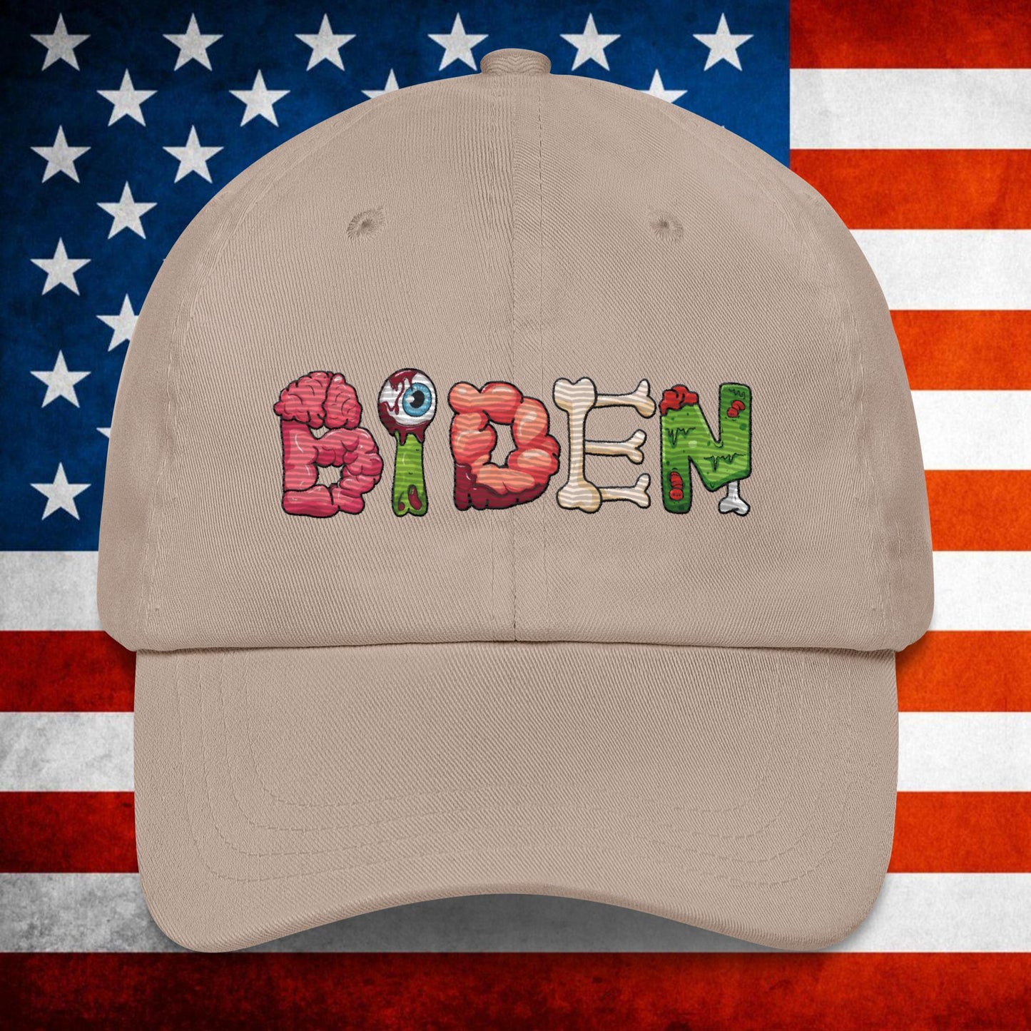 Old Joe Biden Zombie Walking Dead Funny Politics Dad hat Stone Hats Joe Biden Politics TV Shows Walking Dead Zombie Next Cult Brand