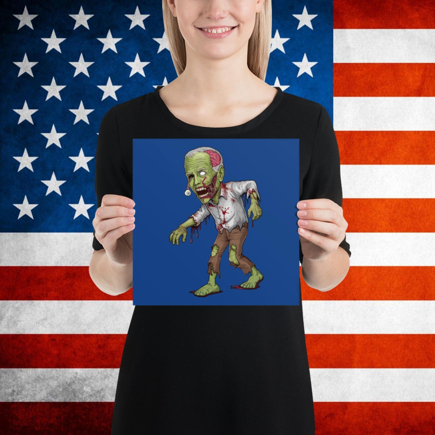 Old Joe Biden Zombie Walking Dead Funny Politics Poster 10″×10″ Posters Joe Biden Politics TV Shows Walking Dead Zombie Next Cult Brand