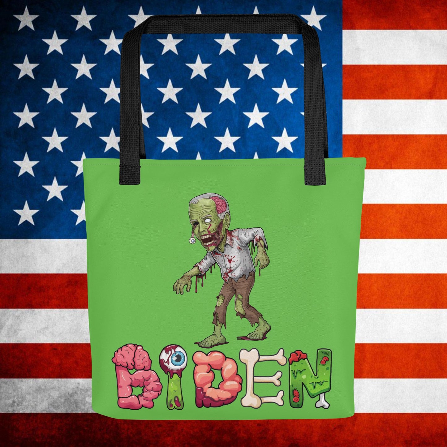 Old Joe Biden Zombie Walking Dead Funny Politics Tote bag Default Title Bags Joe Biden Politics TV Shows Walking Dead Zombie Next Cult Brand