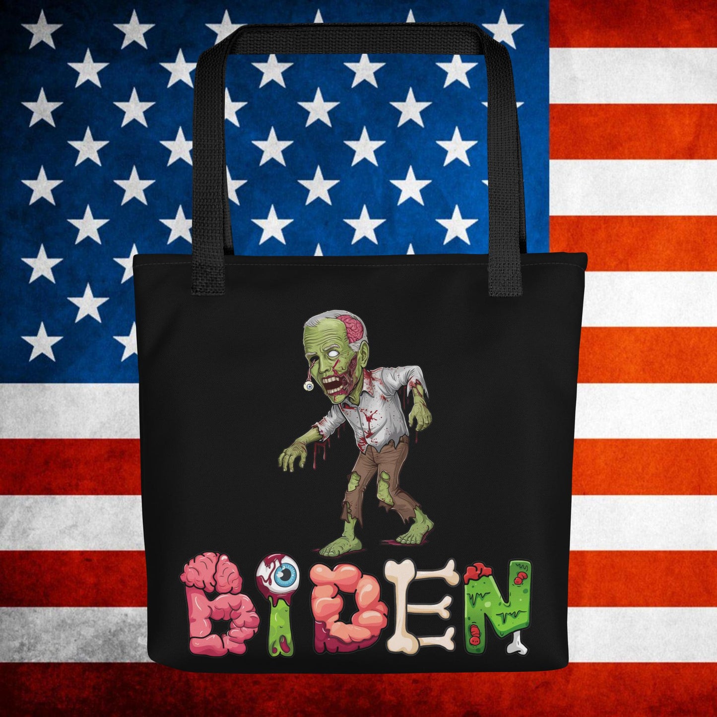 Old Joe Biden Zombie Walking Dead Funny Politics Tote bag Default Title Bags Joe Biden Politics TV Shows Walking Dead Zombie Next Cult Brand