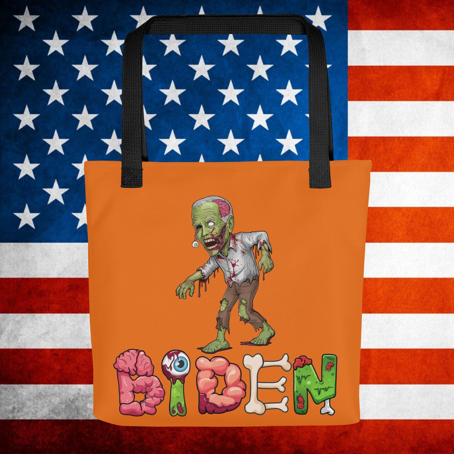 Old Joe Biden Zombie Walking Dead Funny Politics Tote bag Default Title Bags Joe Biden Politics TV Shows Walking Dead Zombie Next Cult Brand