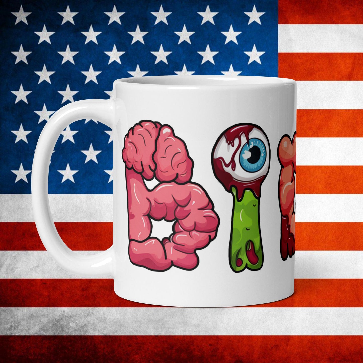 Old Joe Biden Zombie Walking Dead Funny Politics White glossy mug Default Title Mugs Joe Biden Politics TV Shows Walking Dead Zombie Next Cult Brand