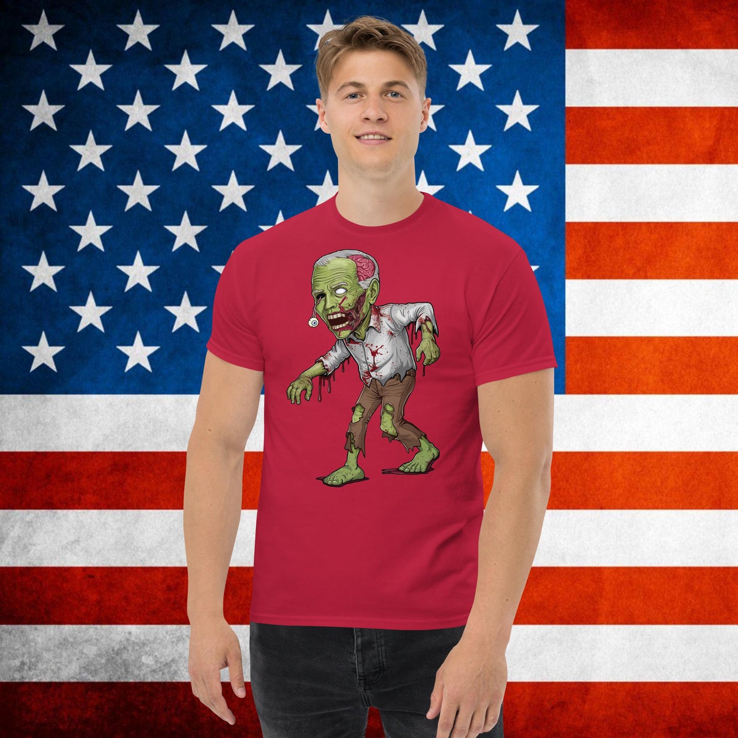 Old Joe Biden Zombie Walking Dead Funny Politics tee Cardinal T-shirts Joe Biden Politics TV Shows Walking Dead Zombie Next Cult Brand