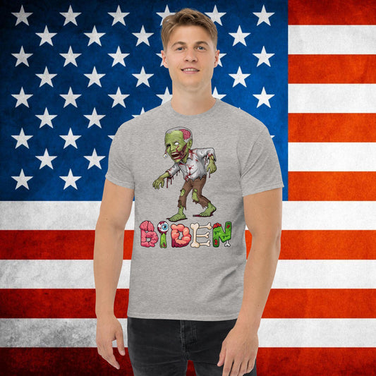 Old Joe Biden Zombie Walking Dead Funny Politics tee Sport Grey T-shirts Joe Biden Politics TV Shows Walking Dead Zombie Next Cult Brand