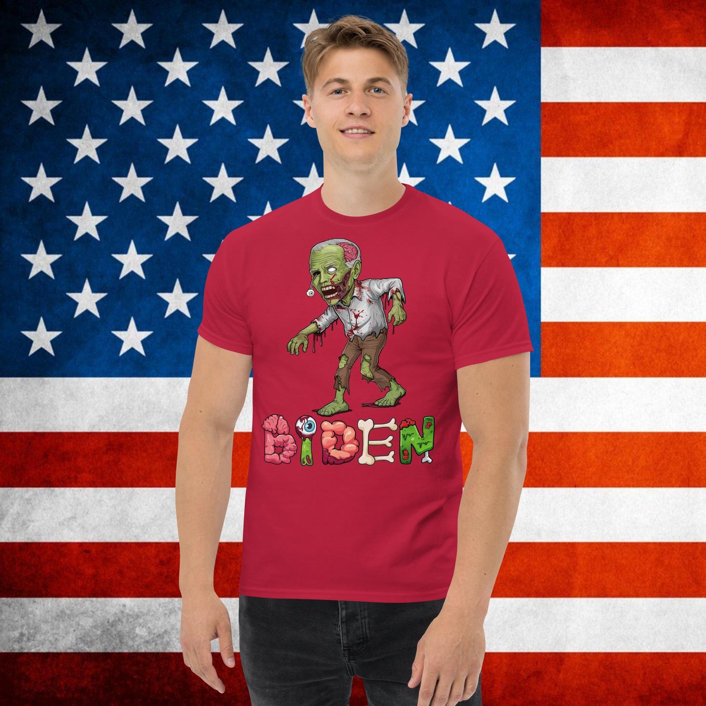 Old Joe Biden Zombie Walking Dead Funny Politics tee Cardinal T-shirts Joe Biden Politics TV Shows Walking Dead Zombie Next Cult Brand