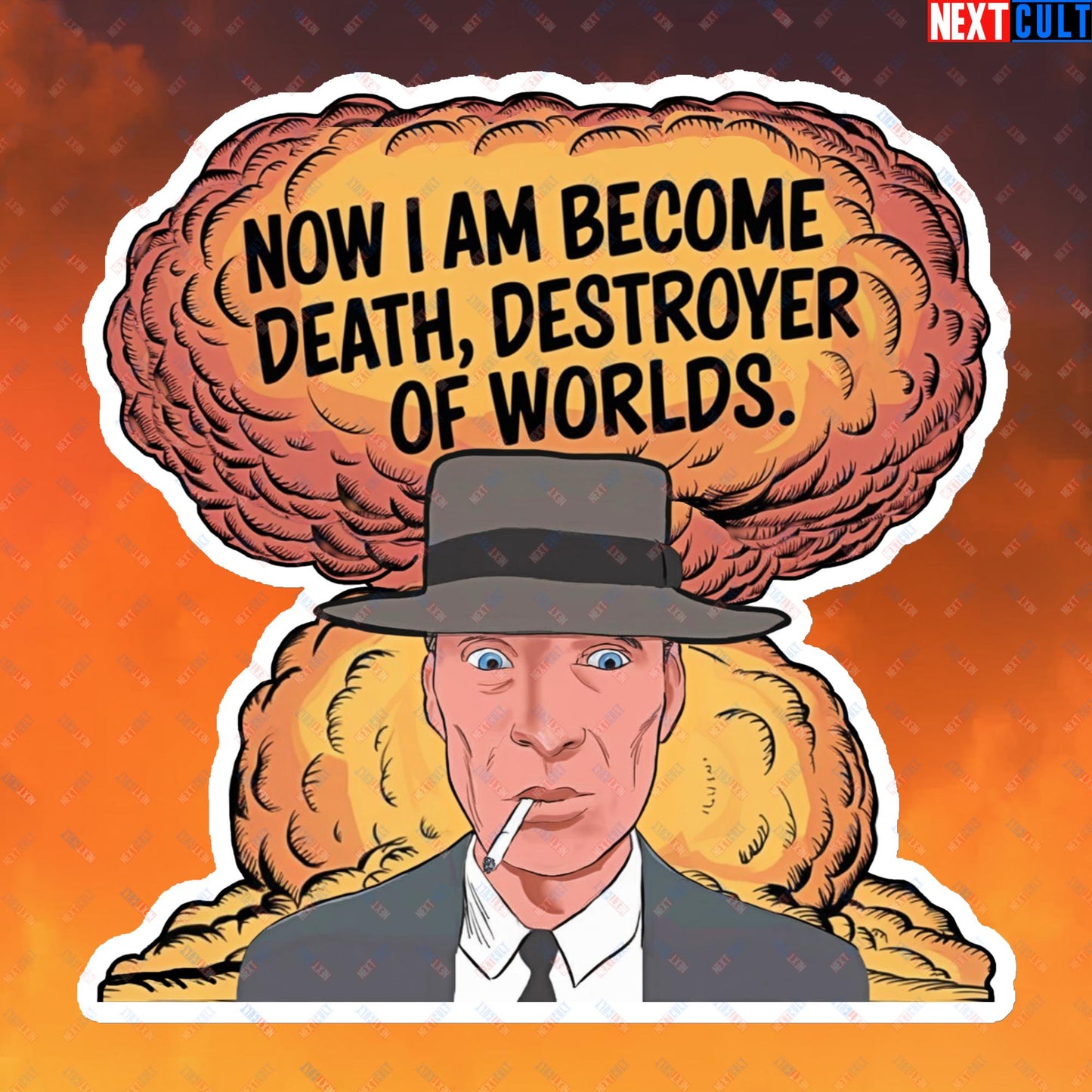 Oppenheimer I am Death, Destroyer of Worlds Atomic Bomb Explosion Magnet 6″×6″ Magnets Cillian Murphy Movies Oppenheimer Next Cult Brand
