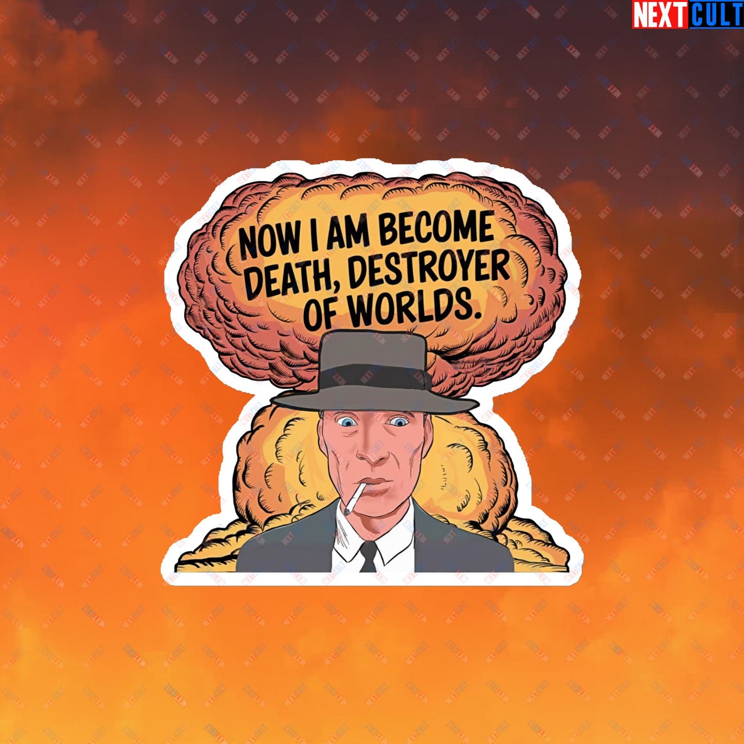 Oppenheimer I am Death, Destroyer of Worlds Atomic Bomb Explosion Magnet 4″×4″ Magnets Cillian Murphy Movies Oppenheimer Next Cult Brand