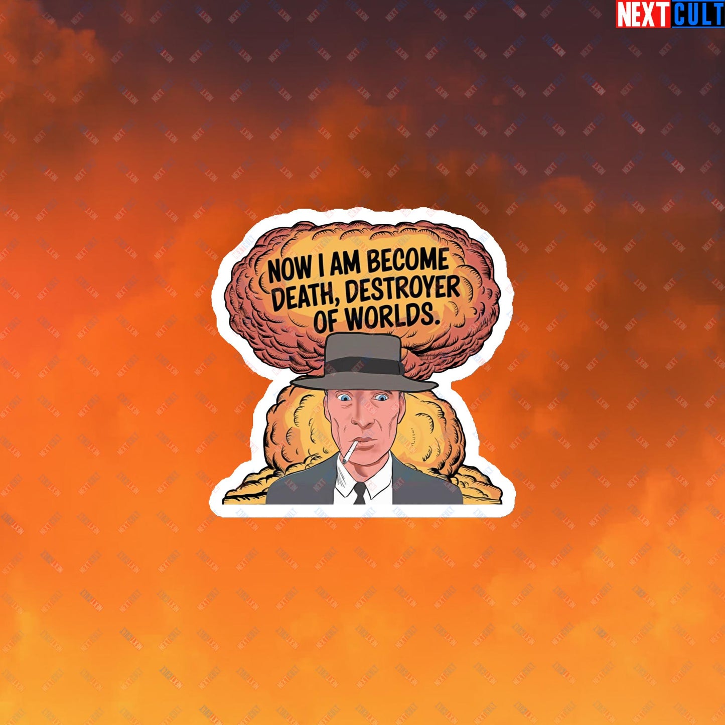 Oppenheimer I am Death, Destroyer of Worlds Atomic Bomb Explosion Magnet 3″×3″ Magnets Cillian Murphy Movies Oppenheimer Next Cult Brand