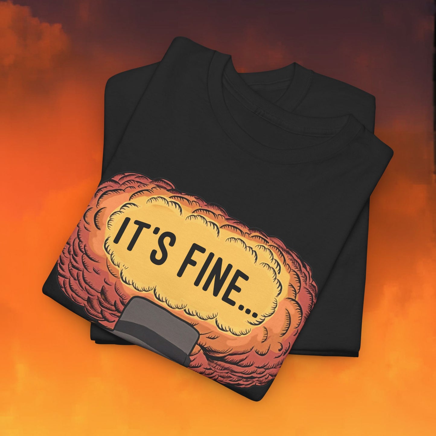 Oppenheimer It's Fine Funny Movie Parody Nuclear Atomic Bomb Explosion Unisex Heavy Cotton Tee T-shirts Cillian Murphy Movies Oppenheimer Printify
