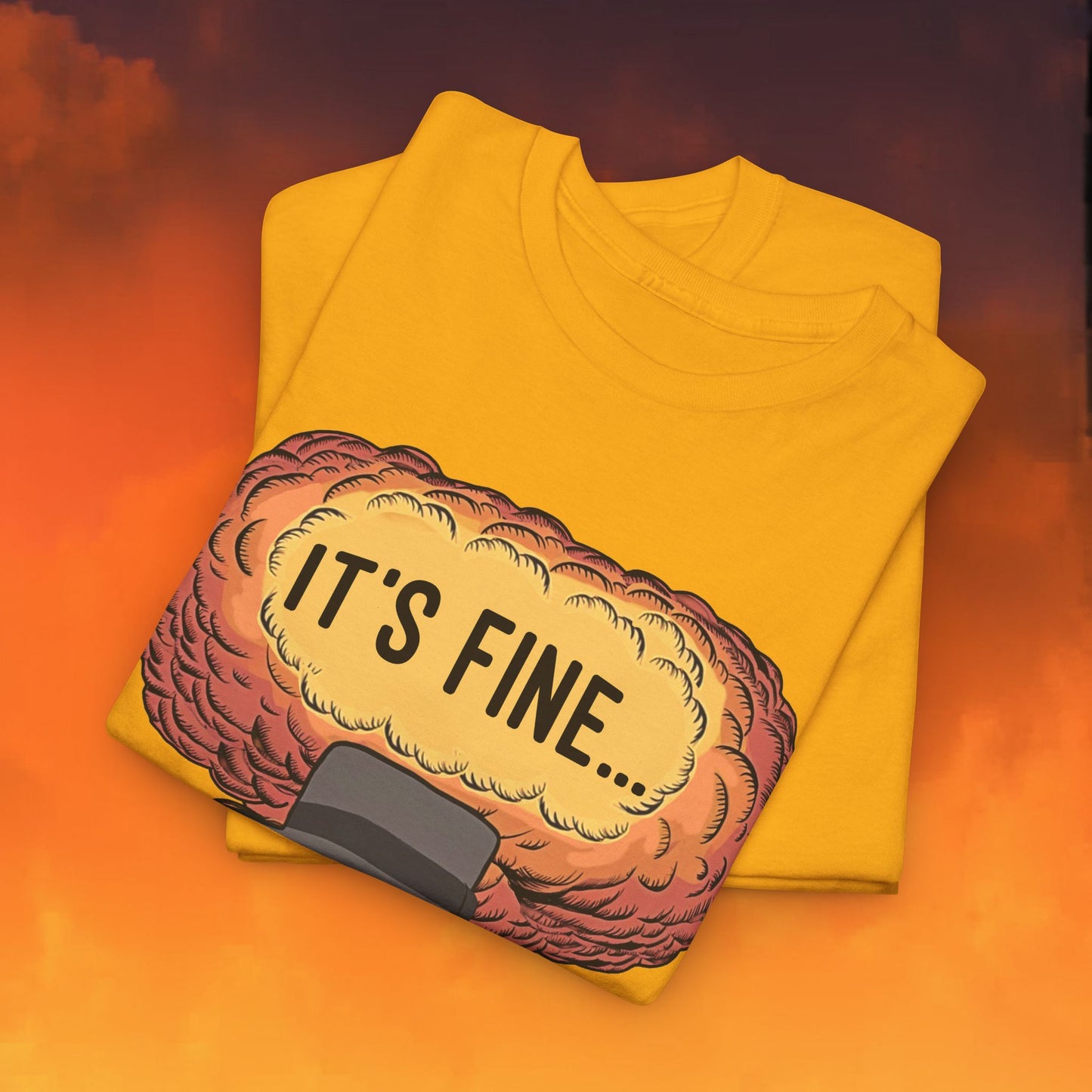 Oppenheimer It's Fine Funny Movie Parody Nuclear Atomic Bomb Explosion Unisex Heavy Cotton Tee T-shirts Cillian Murphy Movies Oppenheimer Printify