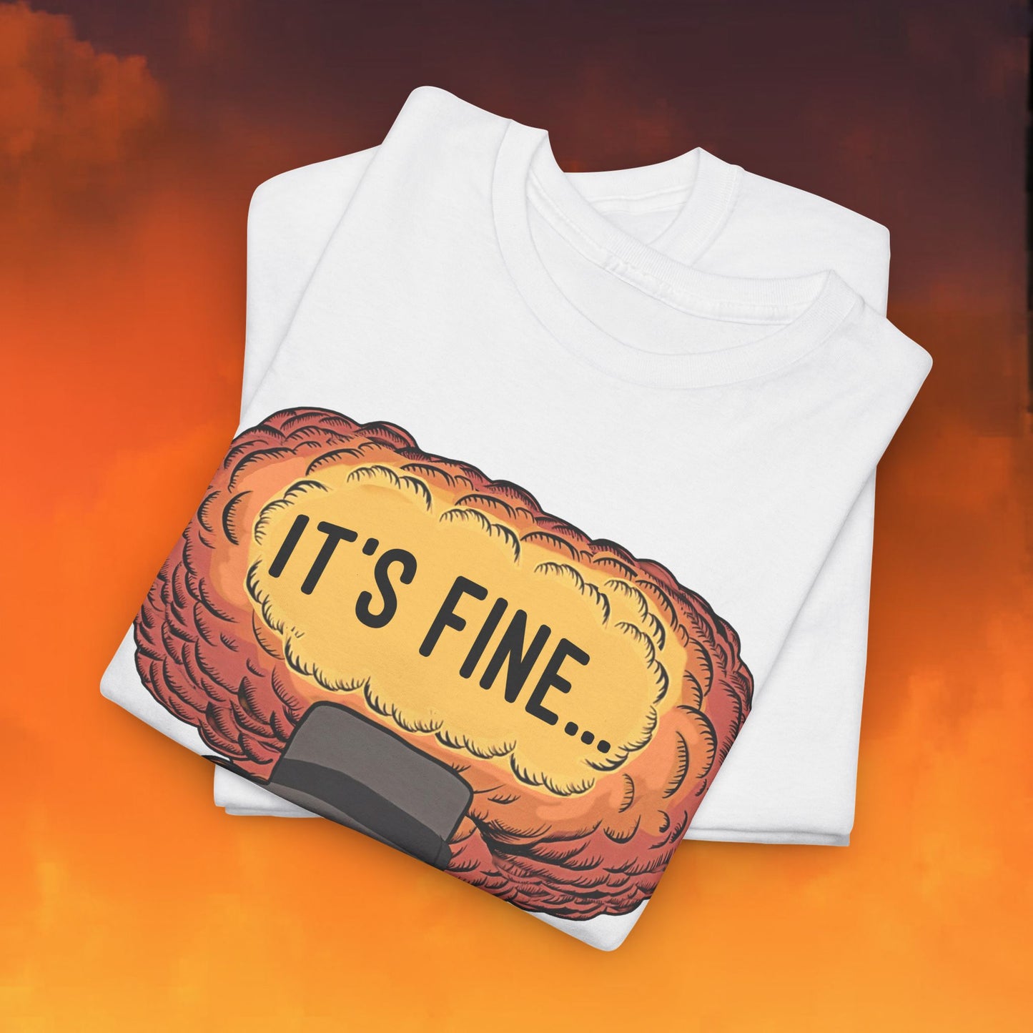 Oppenheimer It's Fine Funny Movie Parody Nuclear Atomic Bomb Explosion Unisex Heavy Cotton Tee T-shirts Cillian Murphy Movies Oppenheimer Printify