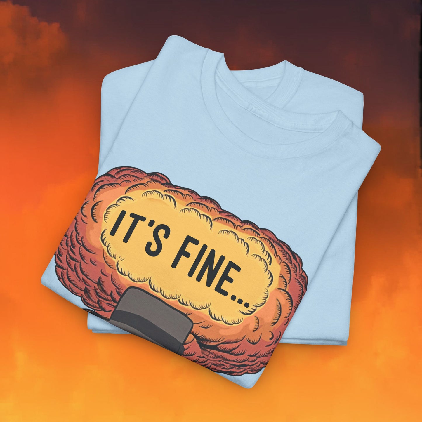 Oppenheimer It's Fine Funny Movie Parody Nuclear Atomic Bomb Explosion Unisex Heavy Cotton Tee T-shirts Cillian Murphy Movies Oppenheimer Printify