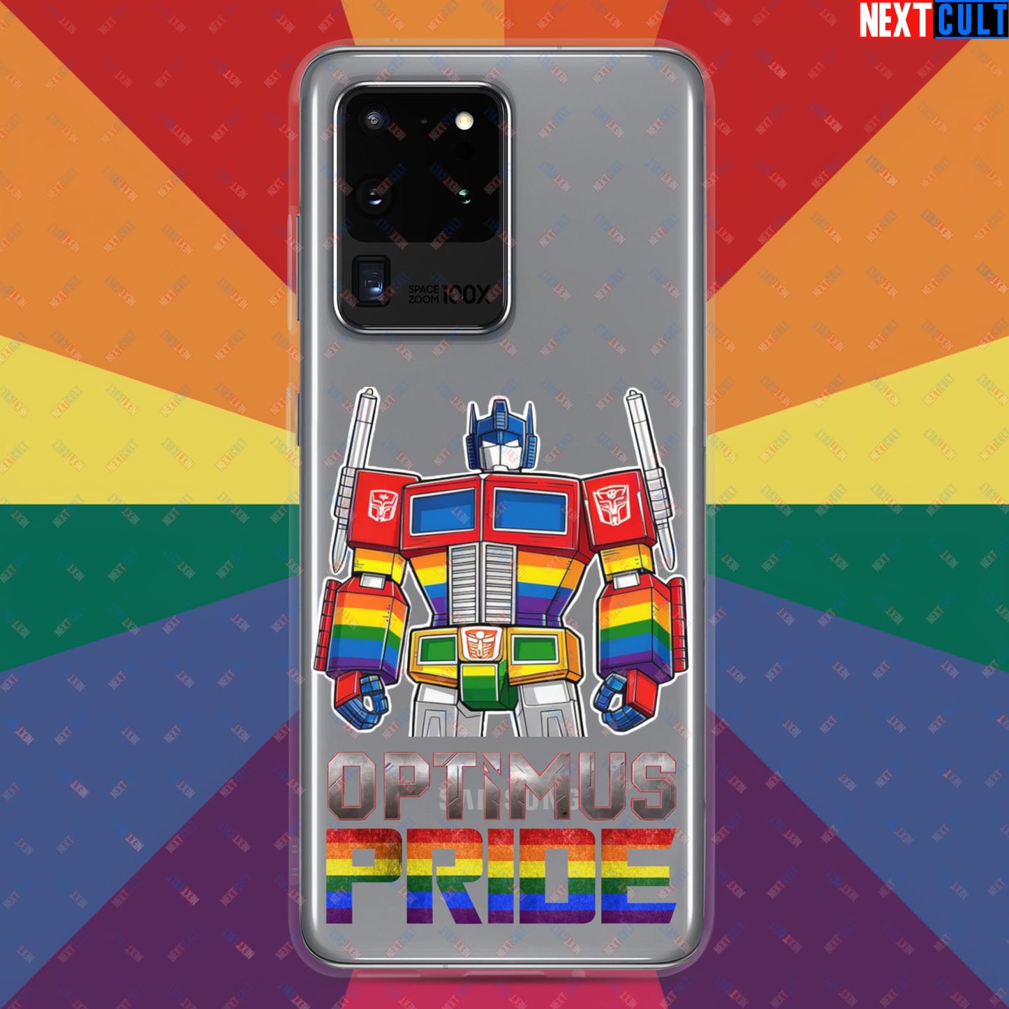Optimus Pride Transformer Gay Pride Funny LGBTQ+ Clear Case for Samsung Samsung Galaxy S20 Ultra Mobile Phone Cases LGBTQ+ Movies Transformers Next Cult Brand