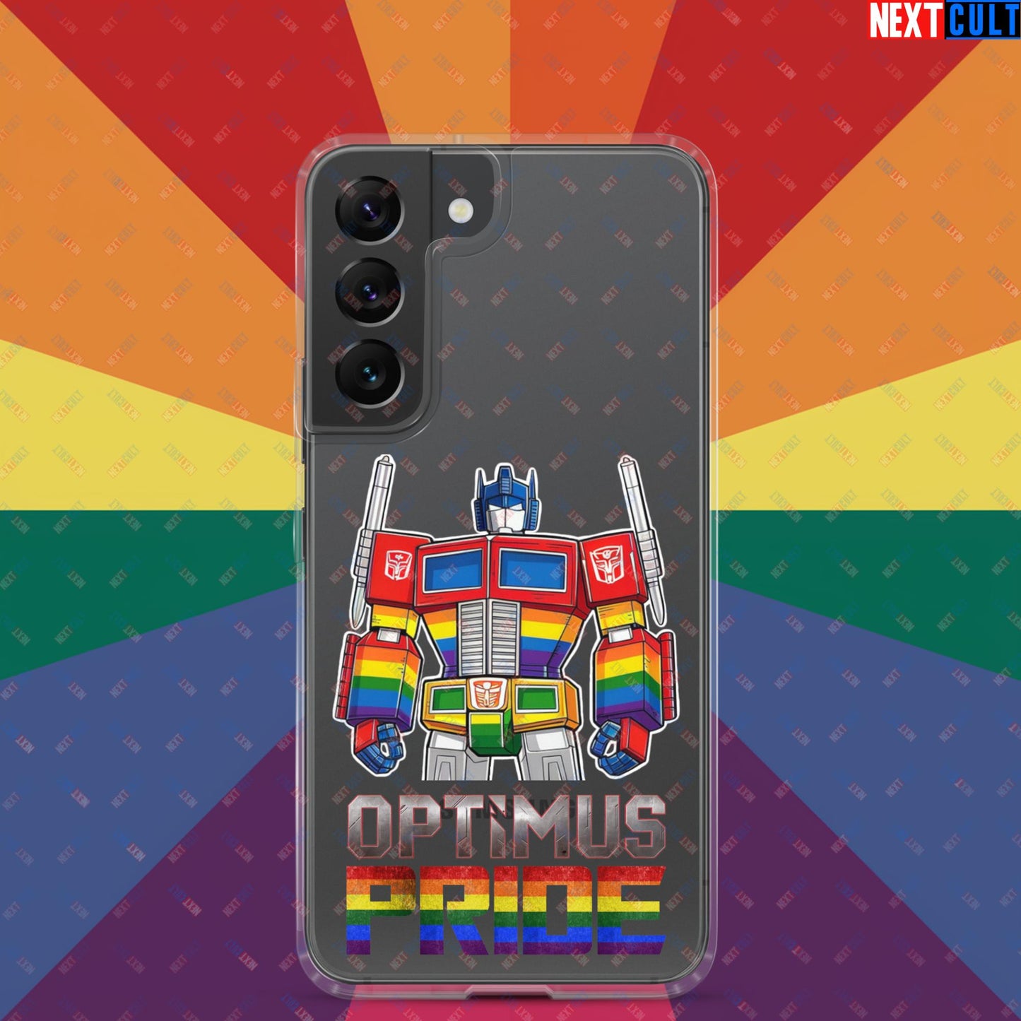 Optimus Pride Transformer Gay Pride Funny LGBTQ+ Clear Case for Samsung Samsung Galaxy S22 Mobile Phone Cases LGBTQ+ Movies Transformers Next Cult Brand