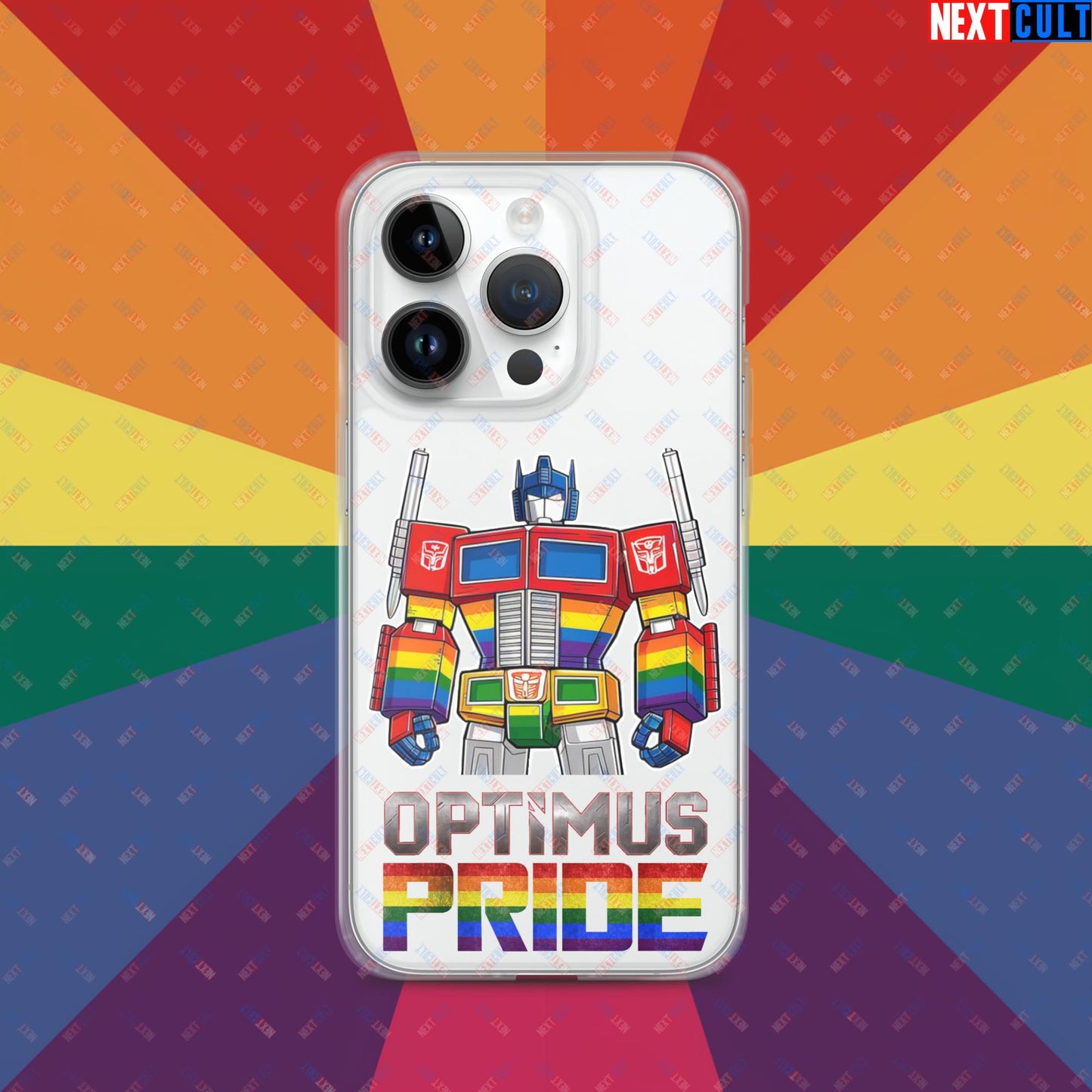Optimus Pride Transformer Gay Pride Funny LGBTQ+ Clear Case for iPhone iPhone 14 Pro Mobile Phone Cases LGBTQ+ Movies Transformers Next Cult Brand