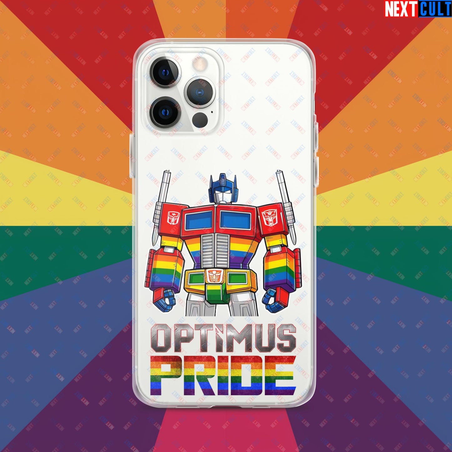 Optimus Pride Transformer Gay Pride Funny LGBTQ+ Clear Case for iPhone iPhone 12 Pro Max Mobile Phone Cases LGBTQ+ Movies Transformers Next Cult Brand