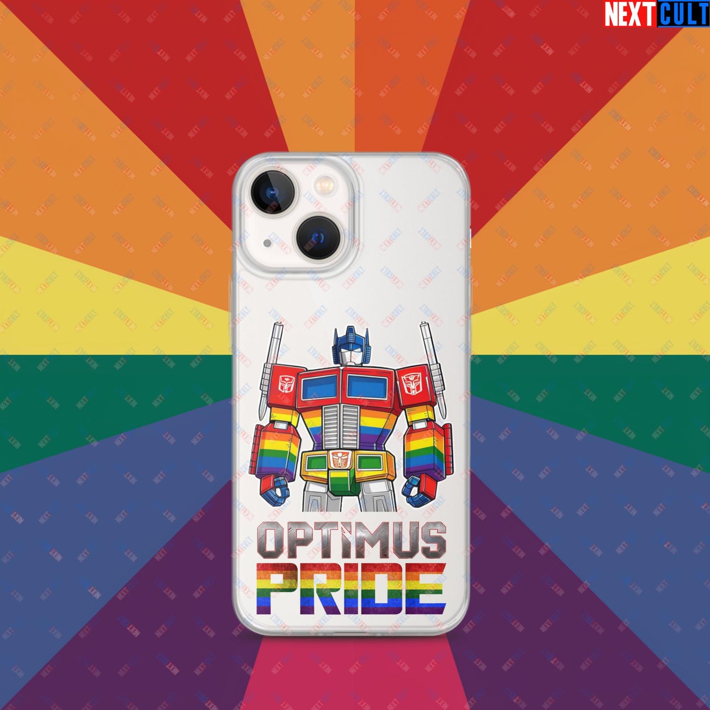 Optimus Pride Transformer Gay Pride Funny LGBTQ+ Clear Case for iPhone iPhone 13 mini Mobile Phone Cases LGBTQ+ Movies Transformers Next Cult Brand