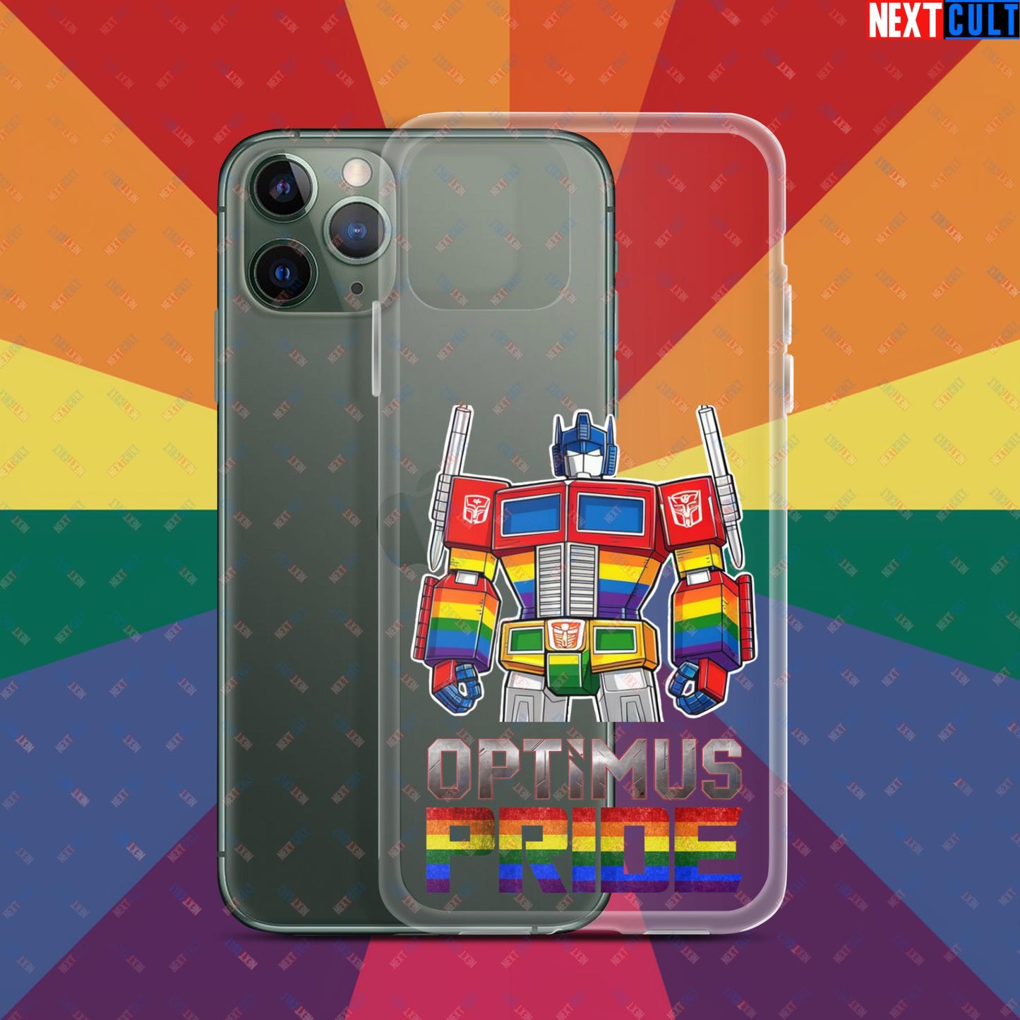 Optimus Pride Transformer Gay Pride Funny LGBTQ+ Clear Case for iPhone iPhone 11 Pro Mobile Phone Cases LGBTQ+ Movies Transformers Next Cult Brand