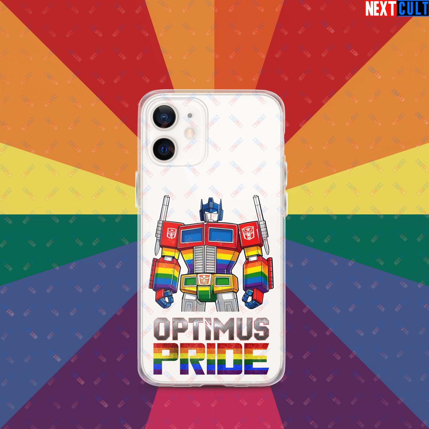 Optimus Pride Transformer Gay Pride Funny LGBTQ+ Clear Case for iPhone iPhone 12 mini Mobile Phone Cases LGBTQ+ Movies Transformers Next Cult Brand