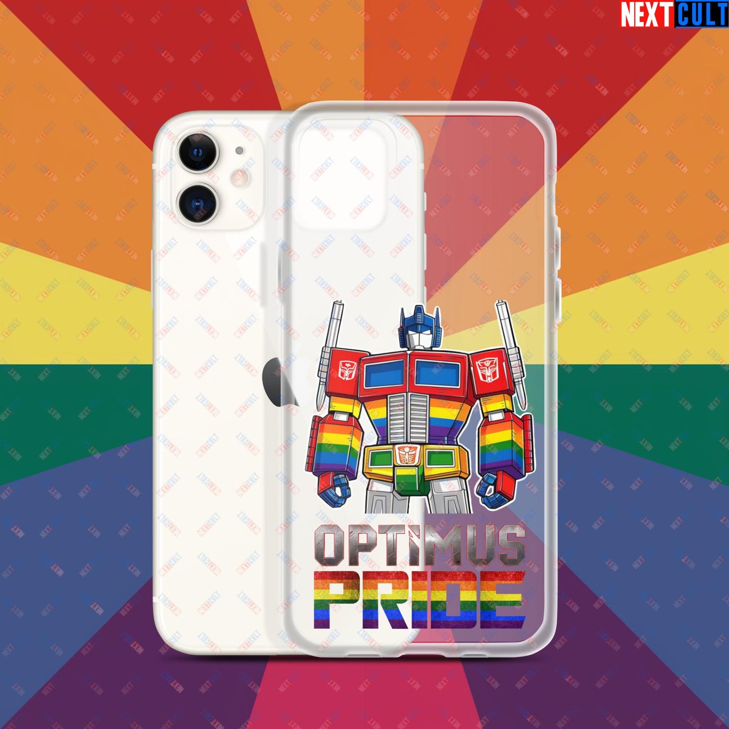 Optimus Pride Transformer Gay Pride Funny LGBTQ+ Clear Case for iPhone iPhone 11 Mobile Phone Cases LGBTQ+ Movies Transformers Next Cult Brand