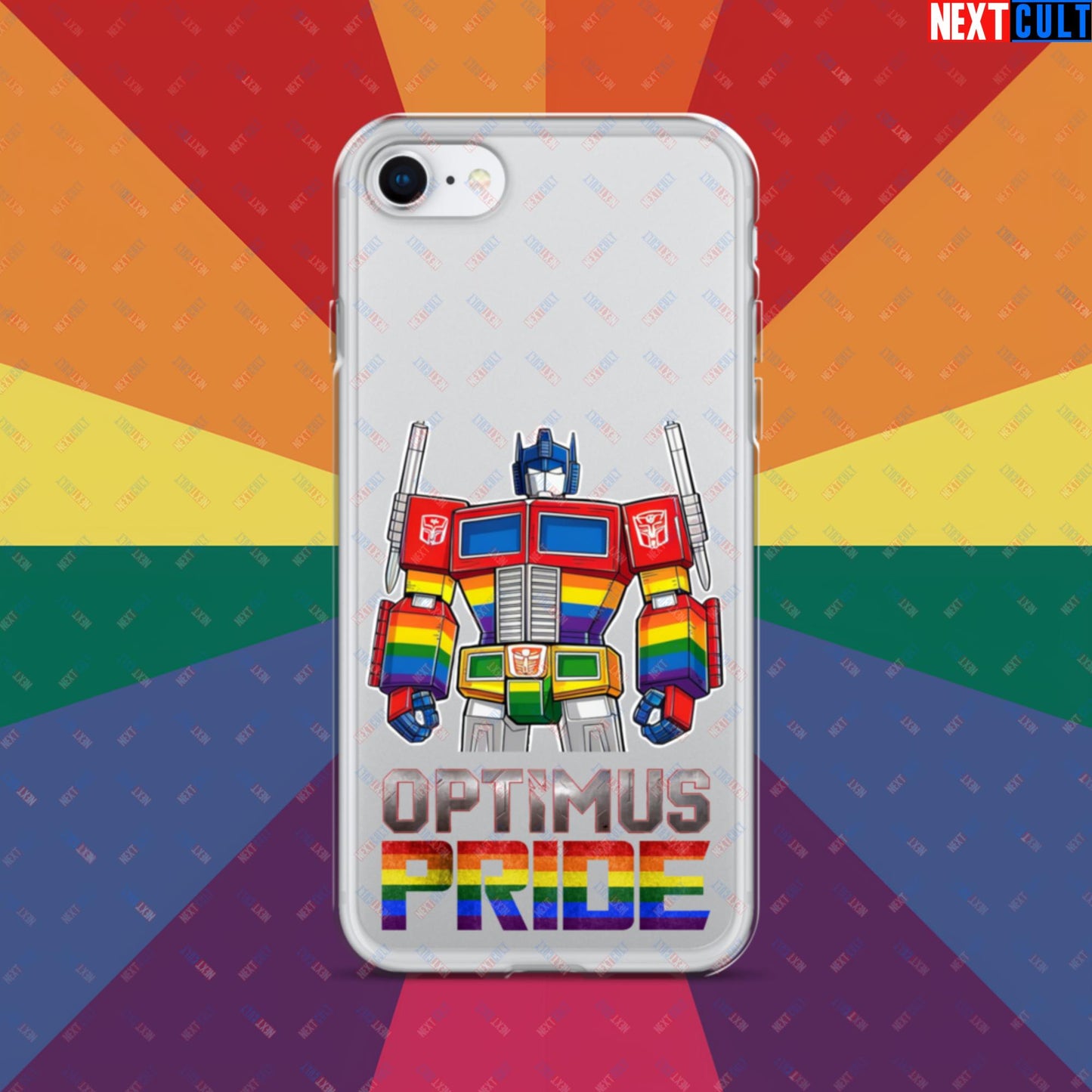 Optimus Pride Transformer Gay Pride Funny LGBTQ+ Clear Case for iPhone iPhone SE Mobile Phone Cases LGBTQ+ Movies Transformers Next Cult Brand