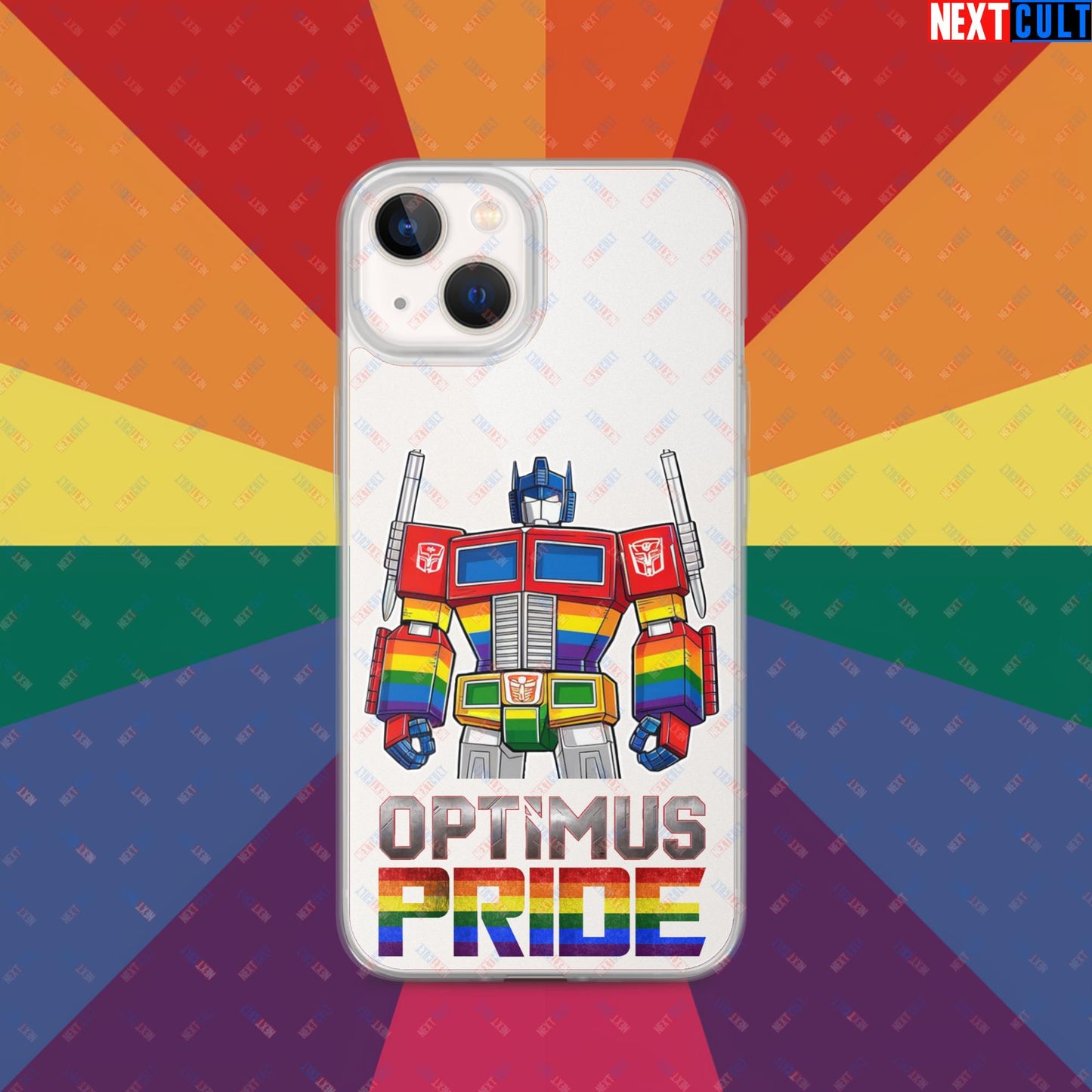 Optimus Pride Transformer Gay Pride Funny LGBTQ+ Clear Case for iPhone iPhone 13 Mobile Phone Cases LGBTQ+ Movies Transformers Next Cult Brand