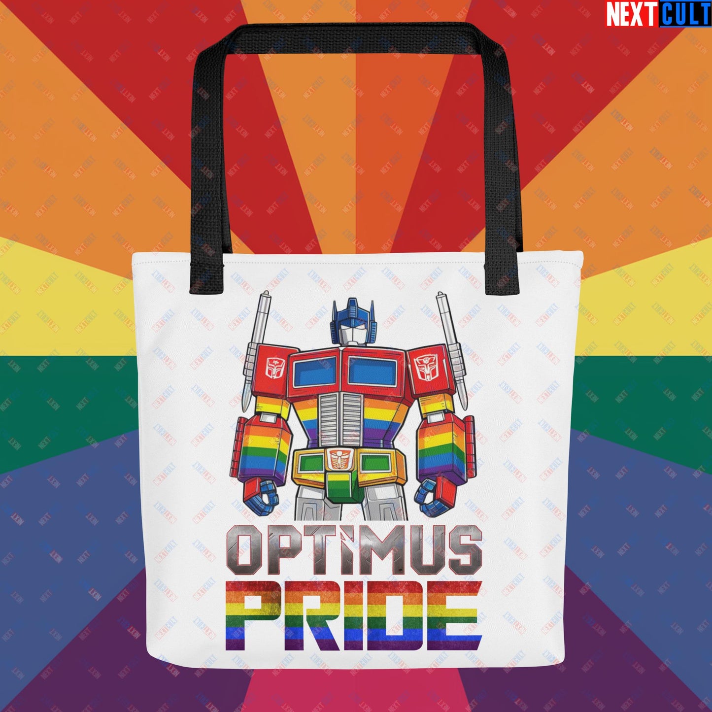 Optimus Pride Transformer Gay Pride Funny LGBTQ+ Tote bag Default Title Bags LGBTQ+ Movies Transformers Next Cult Brand