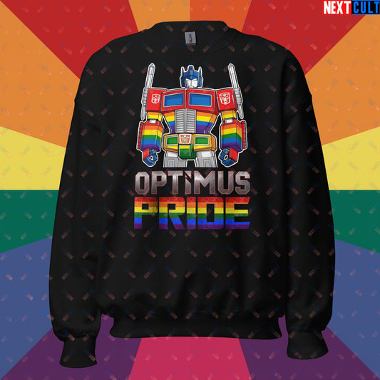 Optimus Pride Transformer Gay Pride Funny LGBTQ+ Unisex Sweatshirt Black Sweatshirts LGBTQ+ Movies Transformers Next Cult Brand