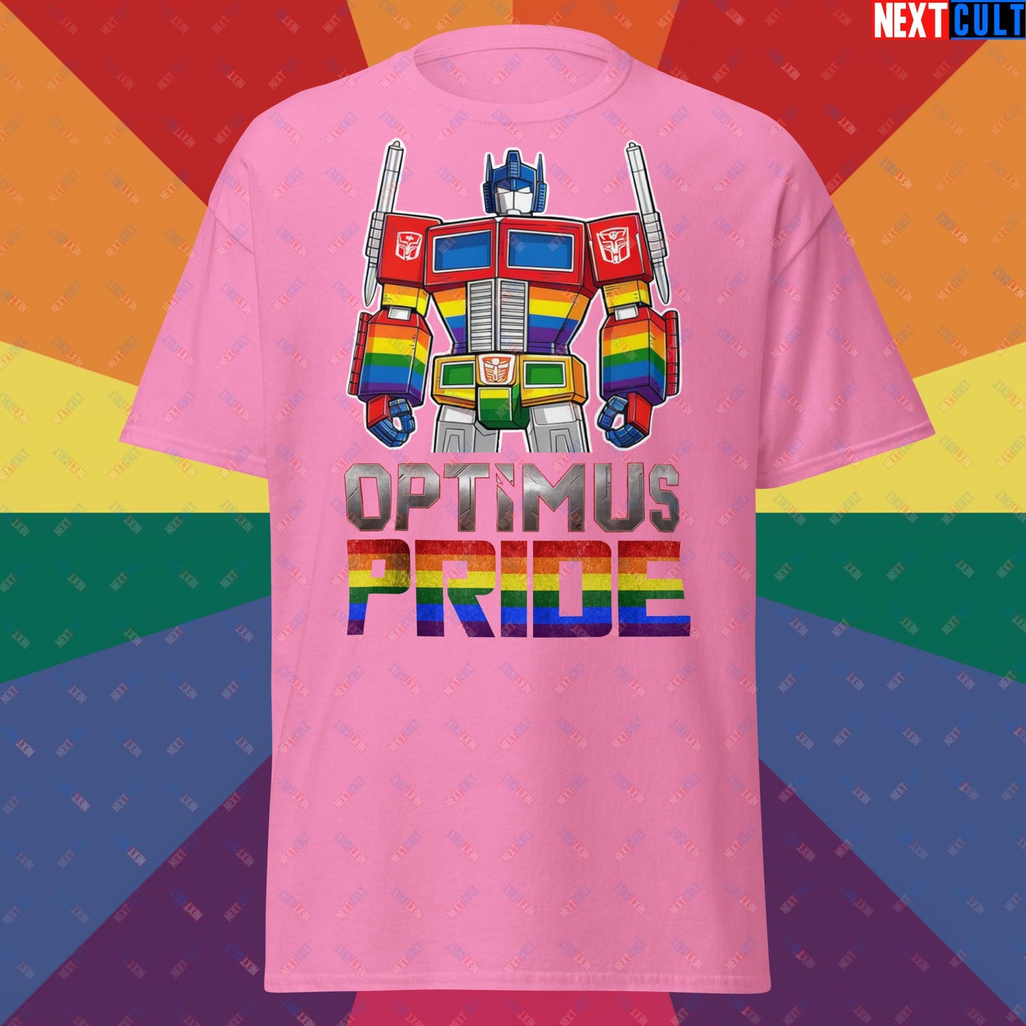 Optimus Pride Transformer Gay Pride Funny LGBTQ+ Unisex tee Azalea T-shirts LGBTQ+ Movies Transformers Next Cult Brand