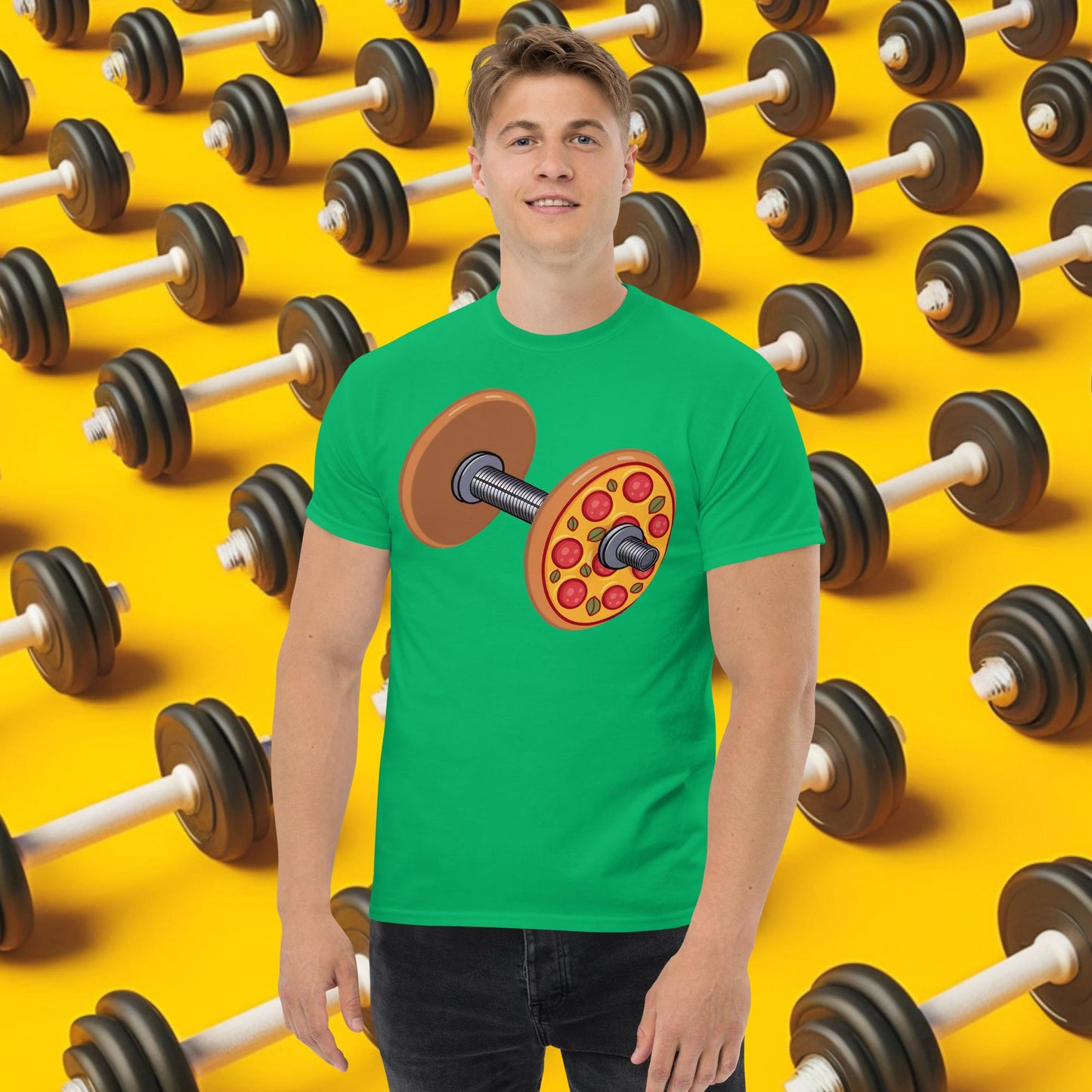 Pizza Dumbbell Barbell Funny Bulk Diet Gym Workout Fitness Weight Lifting Bodybuilding tee Irish Green T-shirts Bodybuilding Bulking Fast Food Fitness Gym Pizza Pump Cover Workout Next Cult Brand