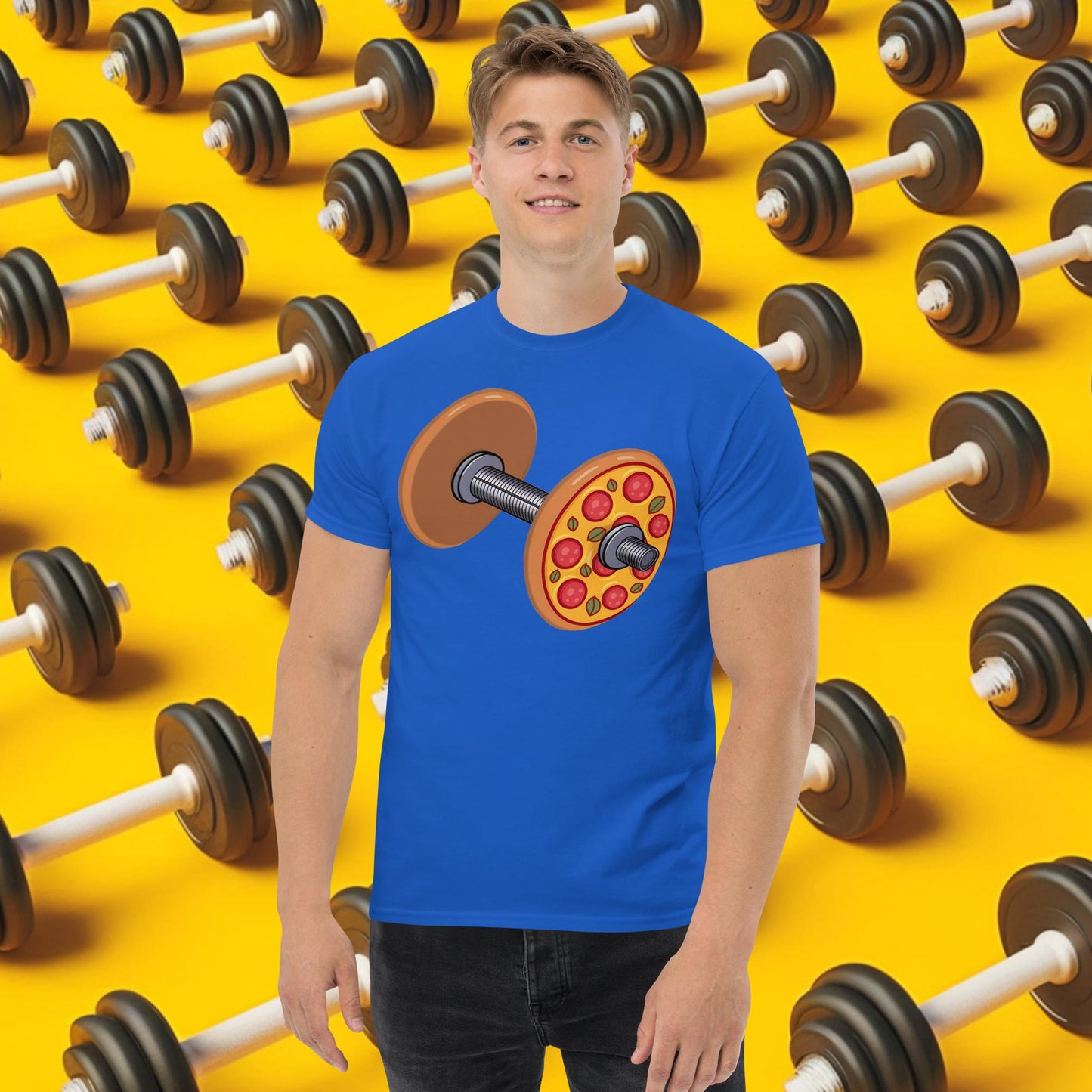 Pizza Dumbbell Barbell Funny Bulk Diet Gym Workout Fitness Weight Lifting Bodybuilding tee Royal T-shirts Bodybuilding Bulking Fast Food Fitness Gym Pizza Pump Cover Workout Next Cult Brand