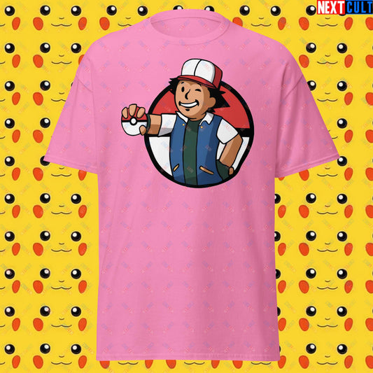 Pokemon Vault Boy Fallout Funny Meme Cartoon Mashup Unisex classic tee Azalea T-shirts Fallout Pokemon TV Shows Vault Boy Next Cult Brand