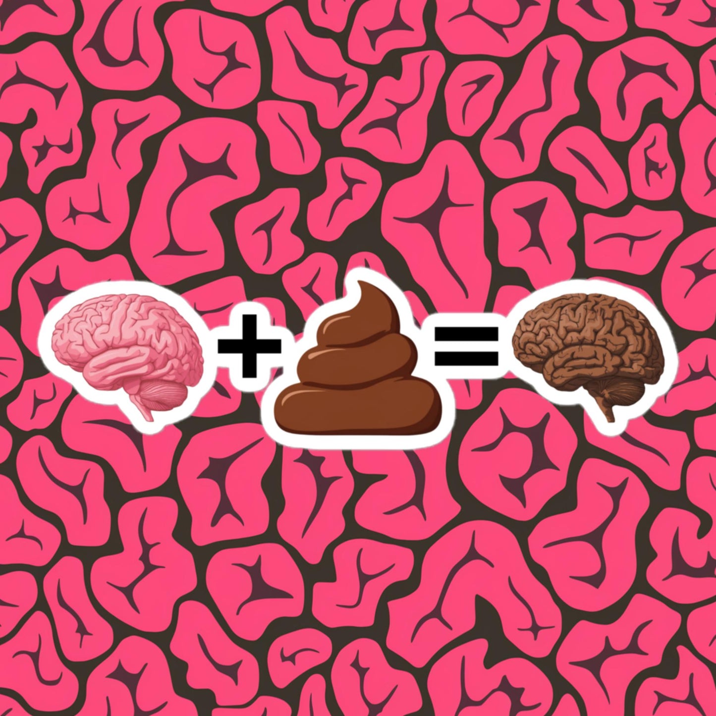 Poo for Brains Funny Math Equation Bubble-free stickers 5.5″×5.5″ Stickers Brains Life Math Next Cult Brand