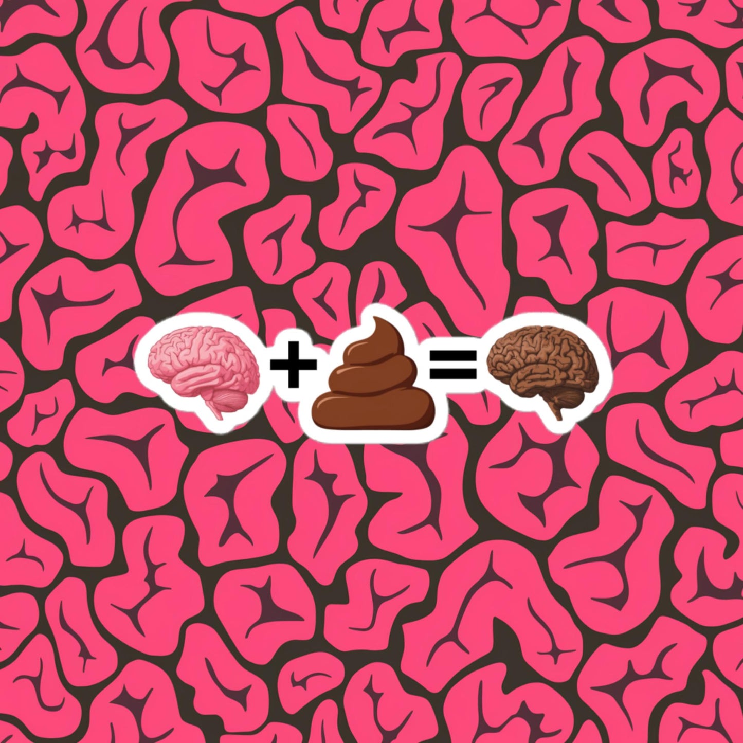 Poo for Brains Funny Math Equation Bubble-free stickers 4″×4″ Stickers Brains Life Math Next Cult Brand