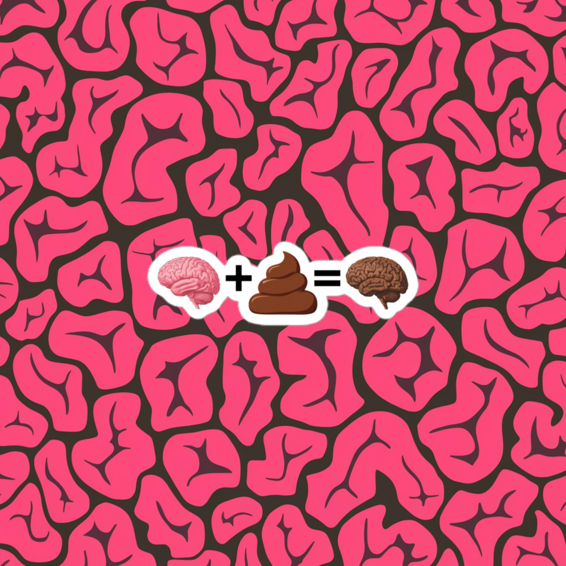 Poo for Brains Funny Math Equation Bubble-free stickers 3″×3″ Stickers Brains Life Math Next Cult Brand